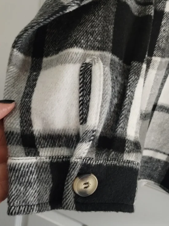 Gameday Couture Nebraska Huskers Plaid Black/White Shacket Jacket - Picture 9 of 15